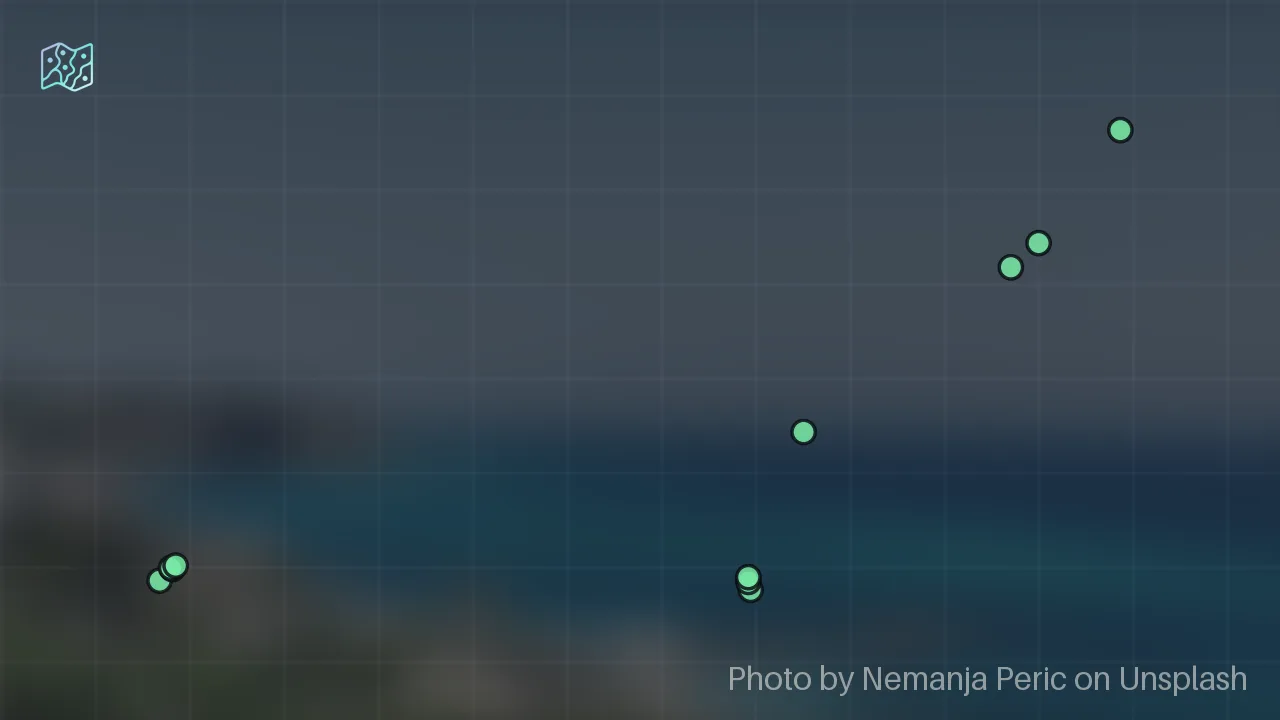Map of 12 researched spots in Vibo Valentia