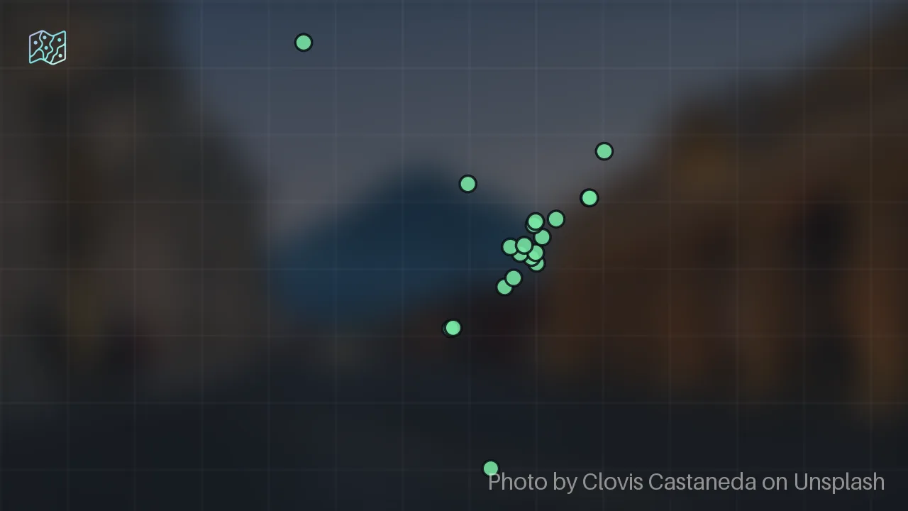 Map of 23 researched spots in San Sebastián