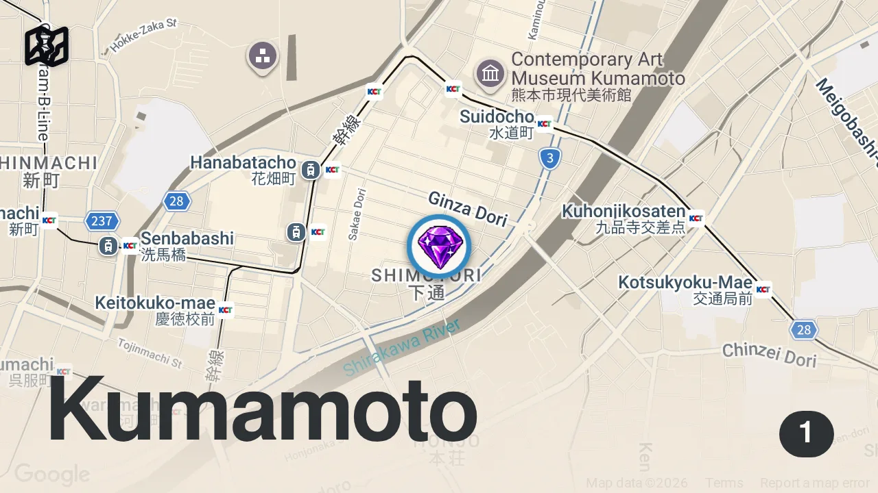Map of 1 spot from How much I eat to cycle across Japan... (A LOT)