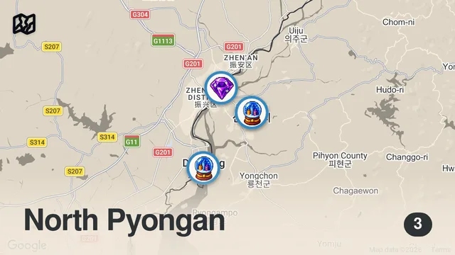 Map of 🇨🇳 🇰🇵 China-North Korea Border Food Tour: Market & Daily Life in Dandong, China