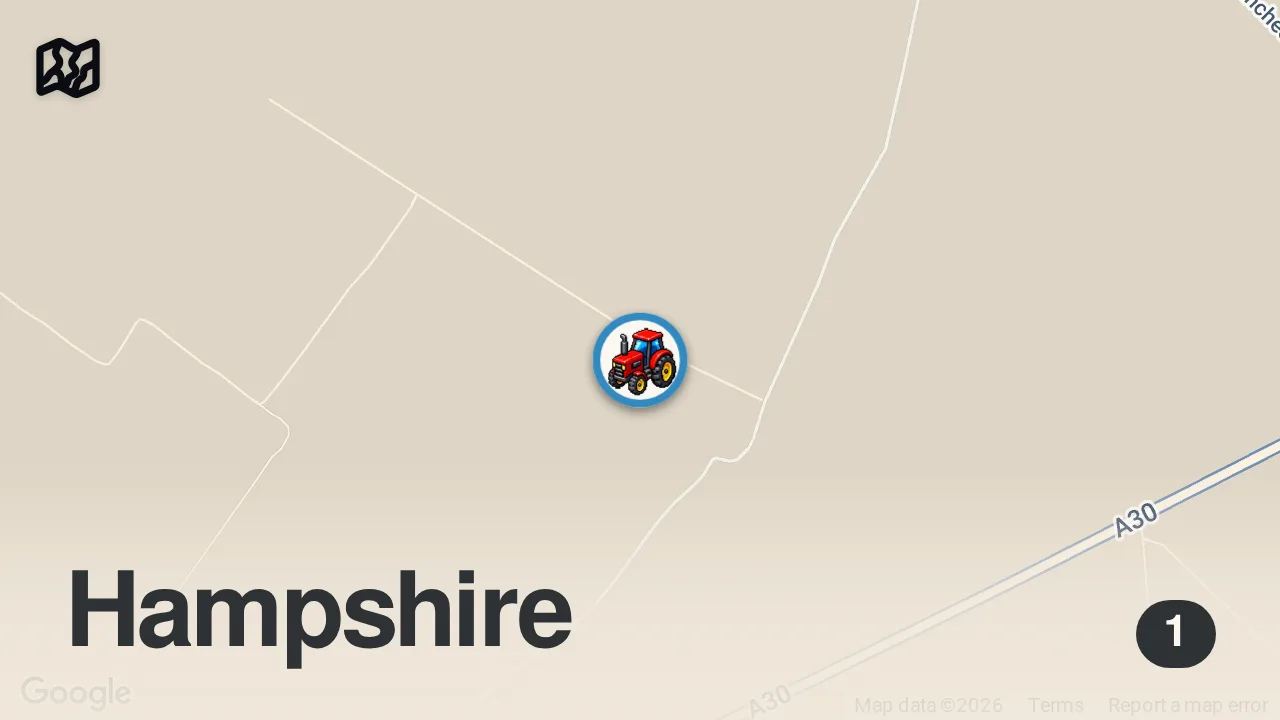 Map of 1 spot from Exploring Regenerative Farming Practices at Waitrose Farms | National Geographic