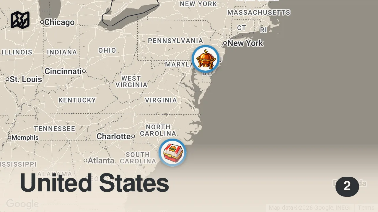 Map of 2 spots from Insanely Delicious Chicken and Lamb Tikka at this Halal Gem in Delaware. Maq's Gyro and Grill