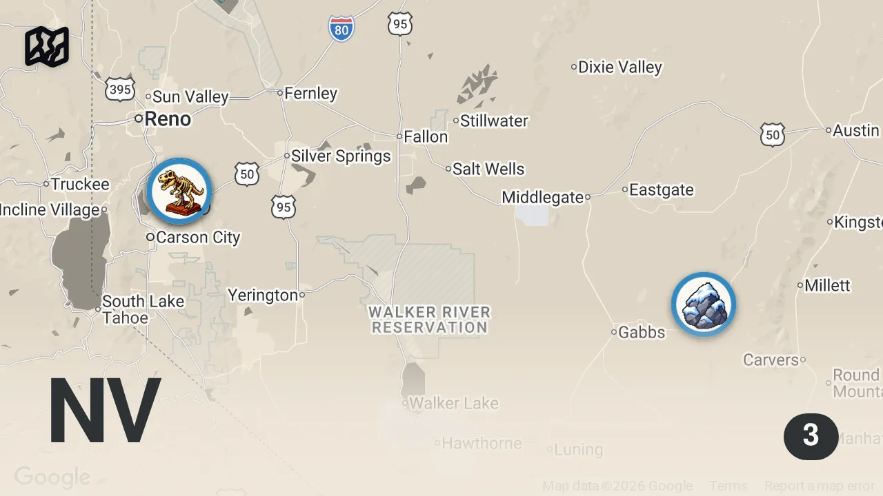 Map of 3 spots from Sinister Entities Linger in Old Mining Town | The Dead Files | Travel Channel