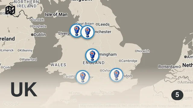 Map of Action Bronson United Kingdom Tour 2014