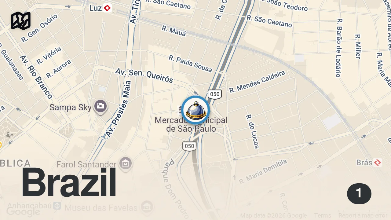 Map of 1 spot from Anthony Soars Over São Paulo | Anthony Bourdain: No Reservations | Travel Channel