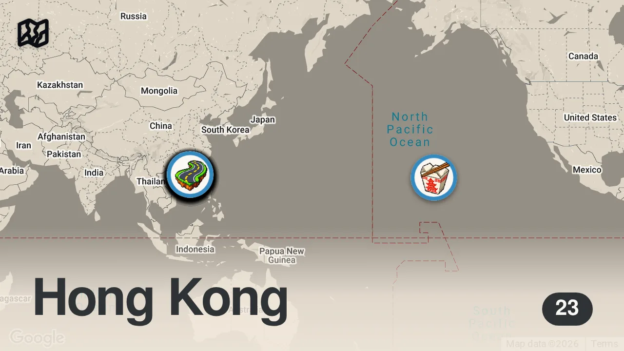Map of 23 spots from Hong Kong 4D3N Itinerary | 22 Best Things to Do in 4 Days