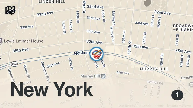 Map of Where I get dumplings (and kimchi buns) in New York City