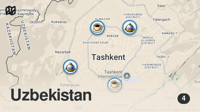 Map of Street Food in UZBEKISTAN 🇺🇿 Biggest Pilaf in the World + UNIQUE Somsa + Kebabs - Uzbek street food