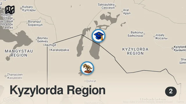 Map of World's Most Disturbing Man-Made Ecological Disaster - Aral Sea, Inside Karakalpakstan, Muynak