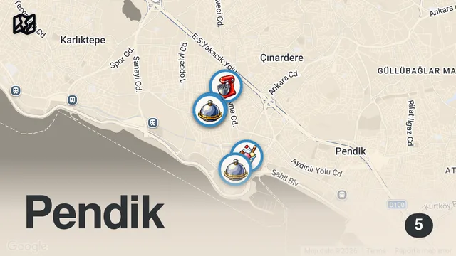 Map of Pendik'teki nefis lezzetler I Günü Antep kahvaltısıyla başlatıp, Boşnak meyhanesinde bitirdik!