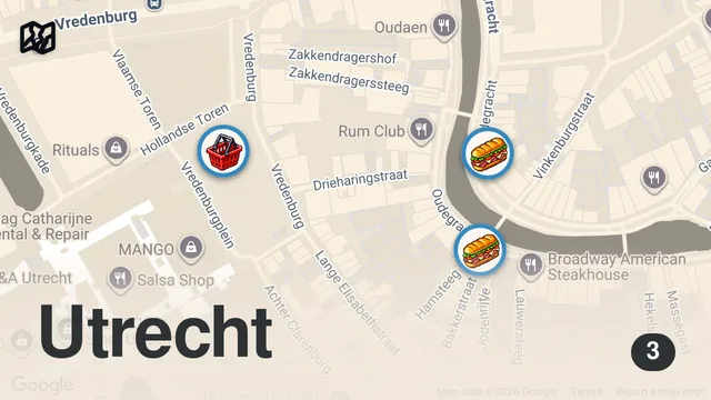 Map of DELICIOUS Dutch Street Food Tour in Utrecht