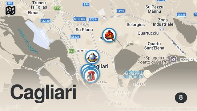 Map of 24 Hours In SARDINIA, Italy - Ultimate Street Food Tour Of Cagliari & Surprises!
