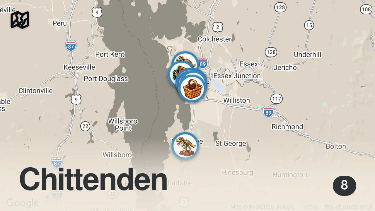 Map of 8 spots from Best Things to Do in Burlington, Vermont