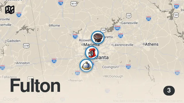 Map of Eating at VIRAL Restaurants For 24 Hours...(Atlanta, GA)