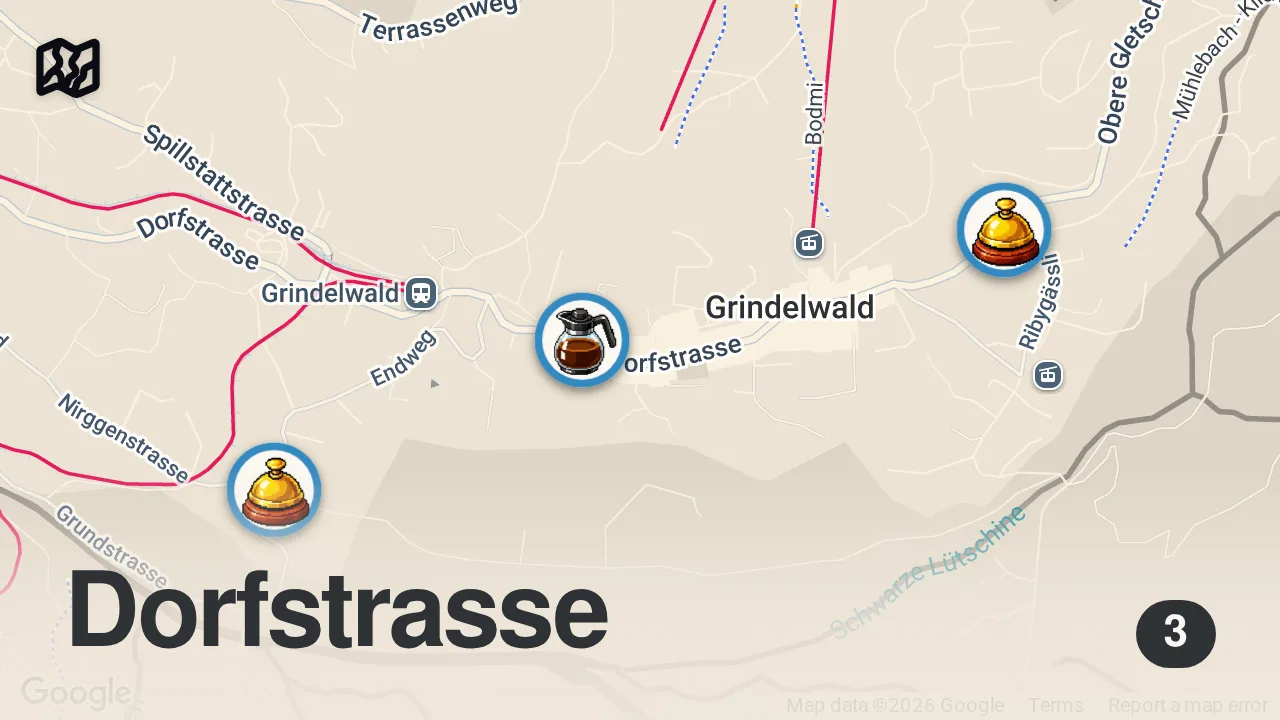 Map of 3 spots from Eating At The FANCIEST Restaurant In The Middle of No Where...