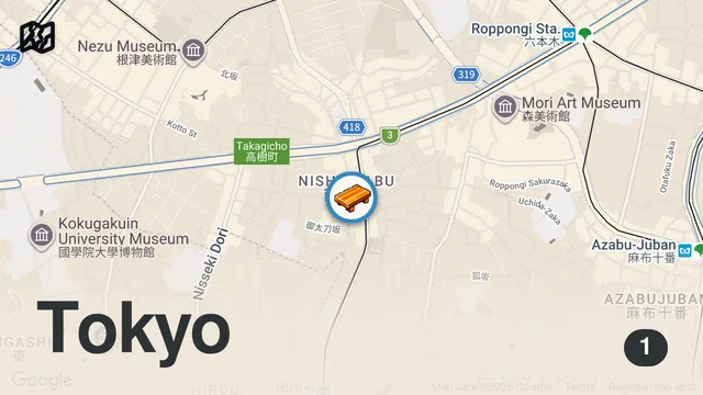 Map of $232 LUXURY 25 Course SUSHI OMAKASE DINNER in Tokyo Japan! (EXCLUSUVE Sushi Experience)