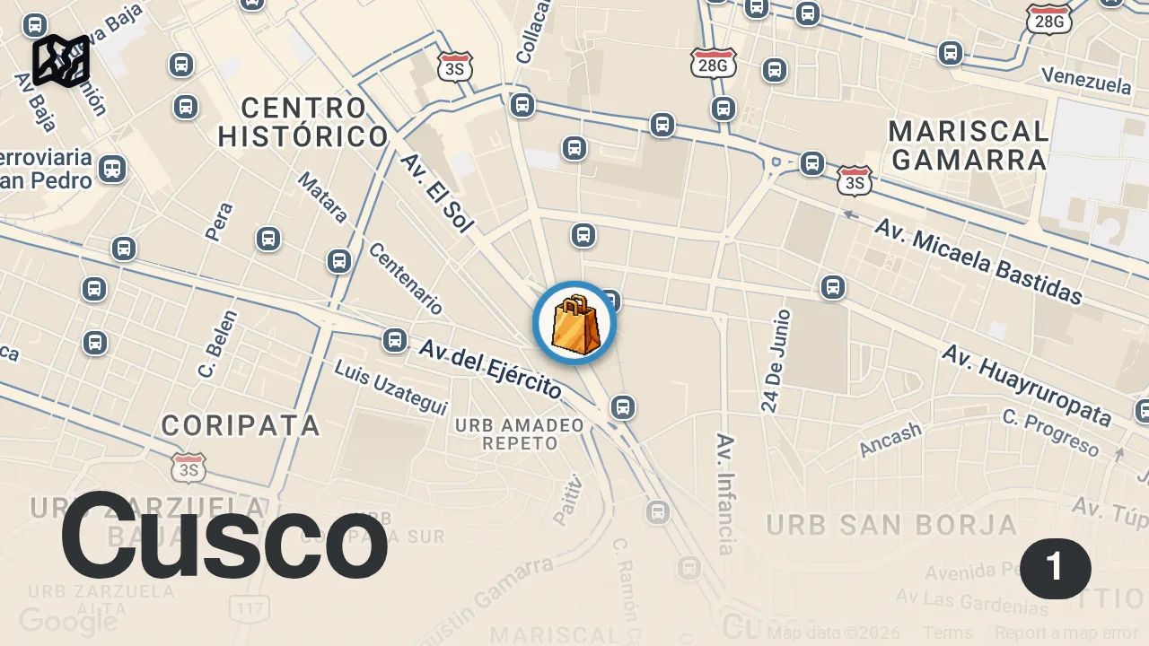Map of 1 spot from How to Bargain in Latin America | Cusco Travel Shopping Challenge