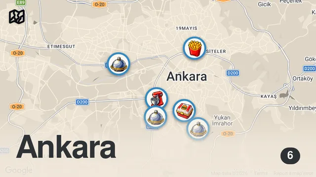 Map of 360 TL’lik Esnaf Lokantası mı? 800 TL’lik mi? | Ankara Turu