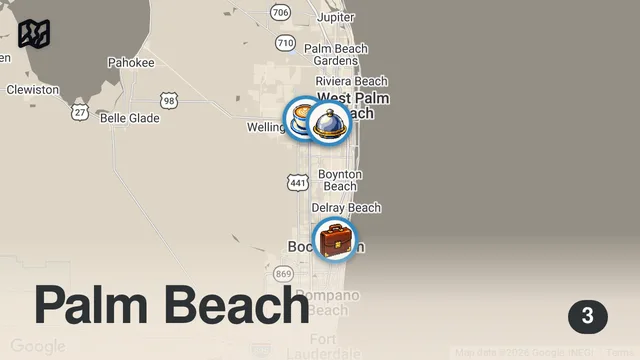 Map of Eating at VIRAL Restaurants For 24 Hours (West Palm Beach)