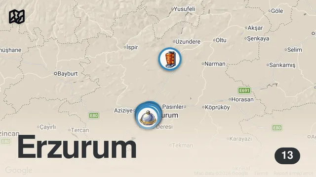 Map of ERZURUM’DA 1 GÜNDE NE YENİR!!! DÜNYALARI YEDİM!!!