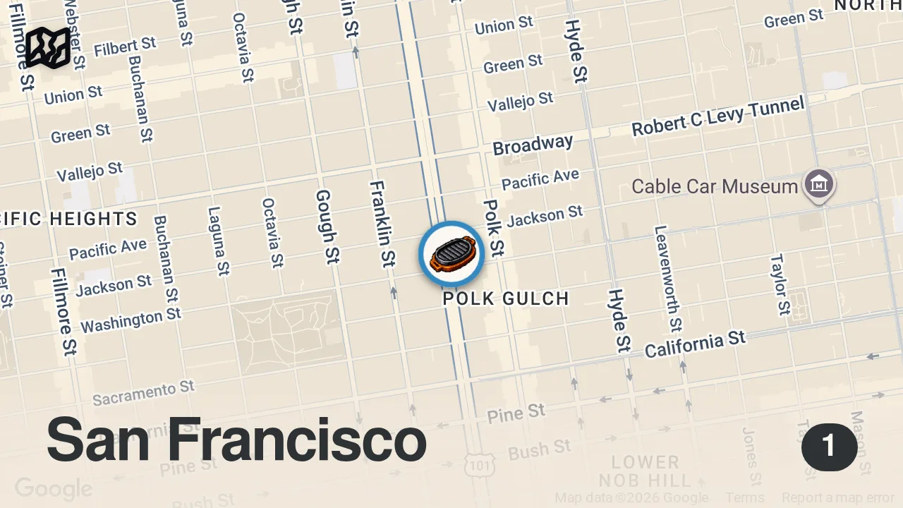 Map of 1 spot from House of Prime Rib FINALLY