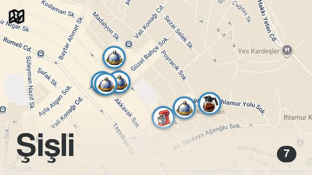 Map of NİŞANTAŞI LEZZETLERİ (Yağ somunu, kruvasan, ciğer, döner kebap) - Ayaküstü Lezzetler