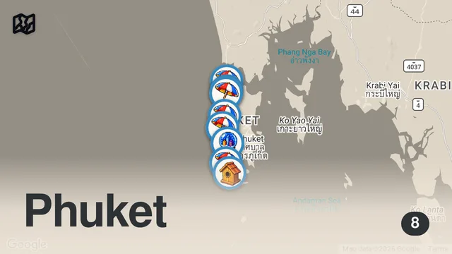 Map of شواطئ بوكيت 2026 | أفضل 7 شواطئ وبرامج سياحية والأسعار