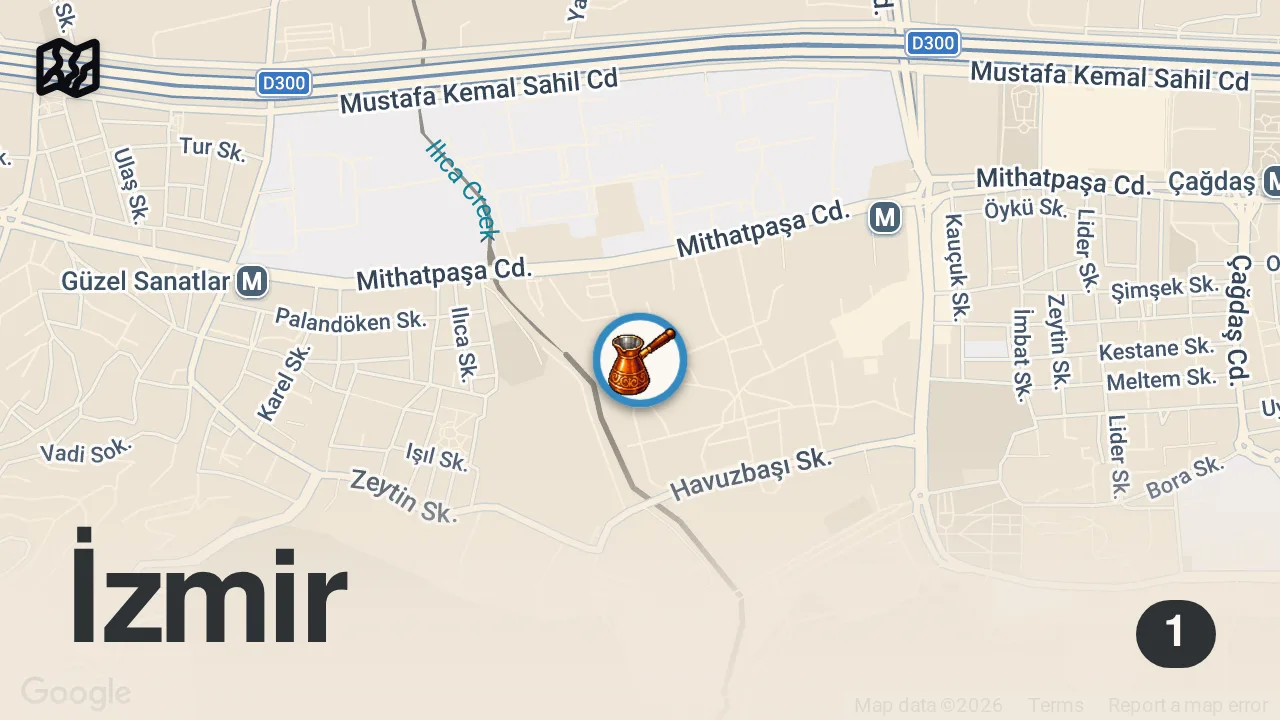 Map of 1 spot from ETE TÜRKÜ SÖYLETİYOR | DUMANLI ET MANGAL