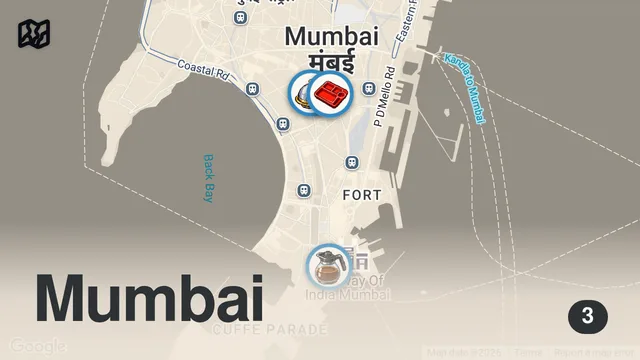 Map of INSANE Indian street food ADVENTURE in Mumbai!!! BEST Vegetarian street food in Mumbai, India