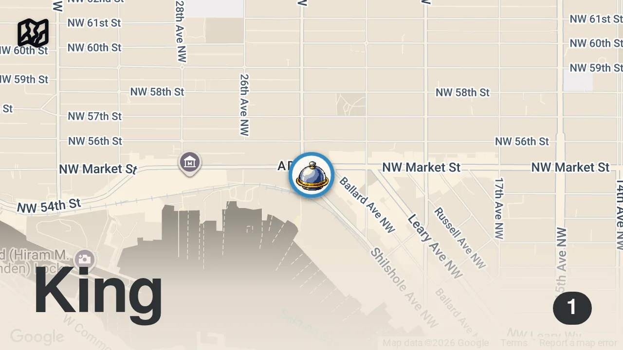 Map of 1 spot from INSIDE the MOST EXPENSIVE All You Can Eat CRAB SEAFOOD Sunday BRUNCH BUFFET in Seattle!