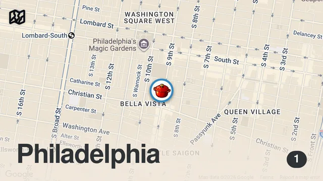 Map of South Philly’s Backyard Cheesesteak King
