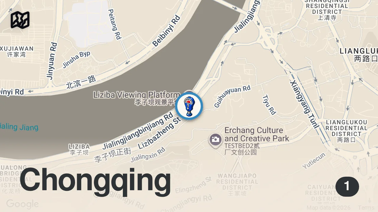 Map of 1 spot from Trying to Eat the Liziba Train in China Be Like 😭
