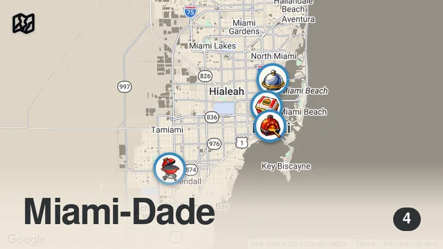 Map of Eating The Most VIRAL Restaurants For 24 Hours... (MIAMI)