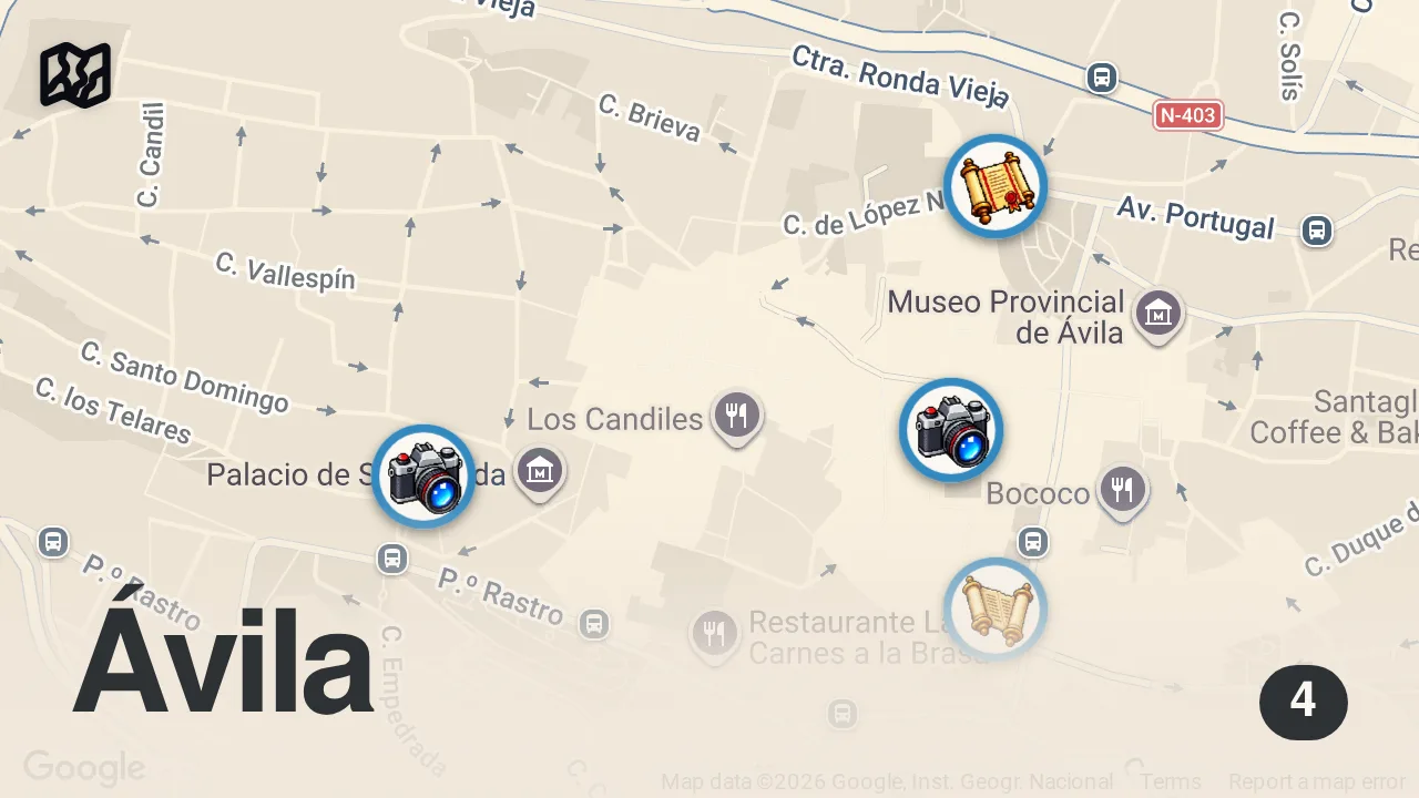 Map of 4 spots from Descubrimos lo BARATO que es vivir lejos de MADRID 😳🇪🇸 (ESPAÑA)