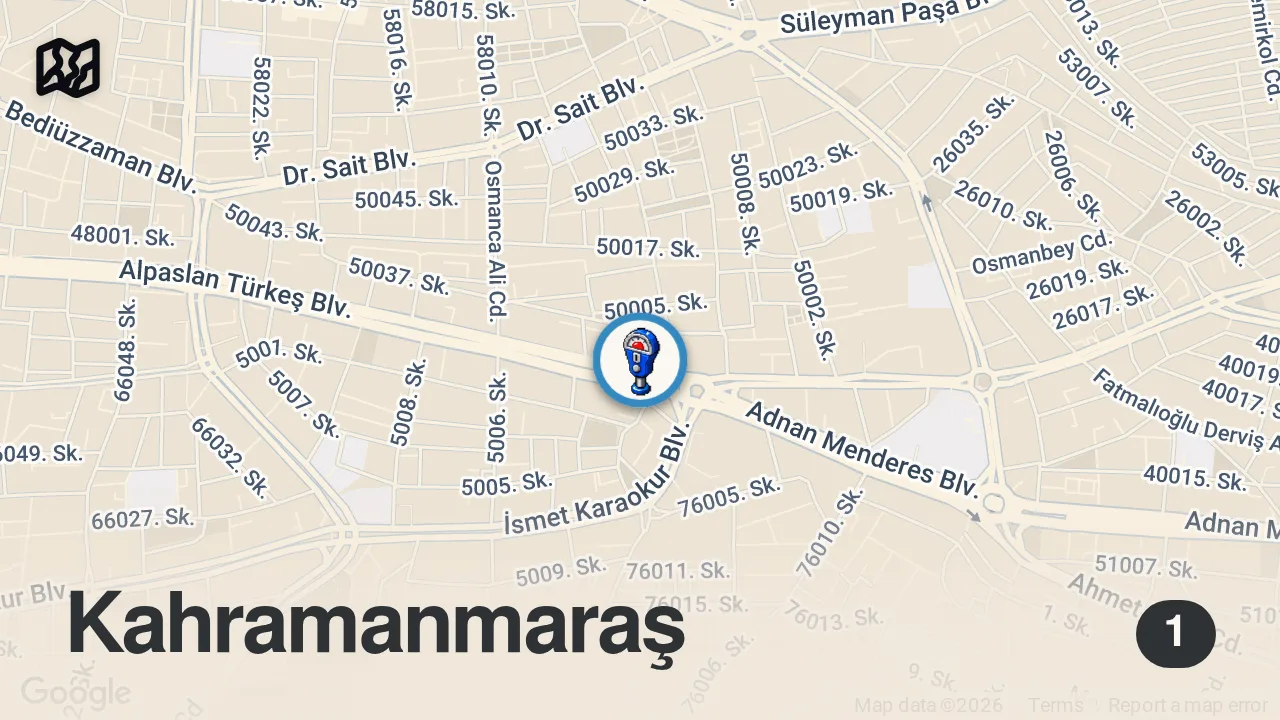 Map of 1 spot from BU YEMEĞİ YİYİP SAVAŞA GİDİYORLARMIŞ | KAHRAMANMARAŞ VLOG