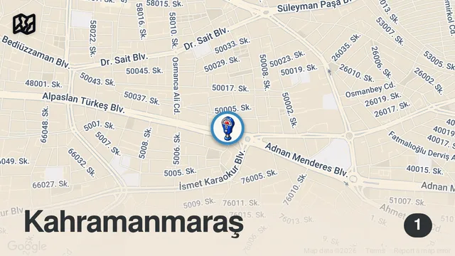 Map of BU YEMEĞİ YİYİP SAVAŞA GİDİYORLARMIŞ | KAHRAMANMARAŞ VLOG
