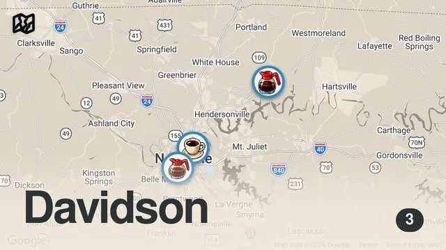 Map of I Tried Random Diners In Tennessee For 24 Hours...