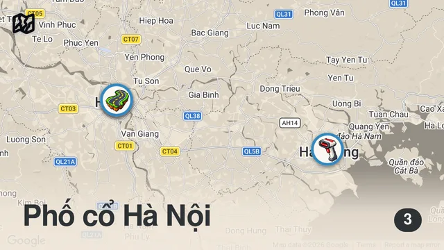 Map of 2 days in Hanoi | cheap eats & cozy coffee shops