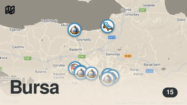 Map of BURSA’DA 1 GÜNDE NE YENİR!!!