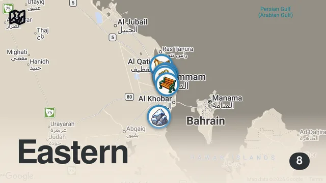 Map of 🌟 8 Best Places to Visit in Dammam, Saudi Arabia | Top Attractions 🌍
