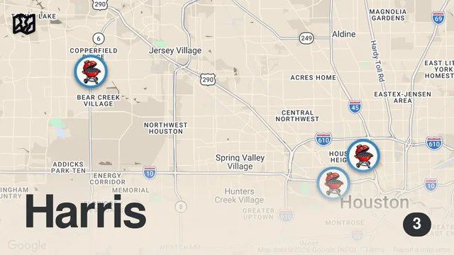 Map of I Tried the Best Texas BBQ in Houston!! (Criminally Underrated)