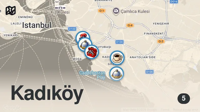 Map of KADIKÖY LEZZET REHBERİ (Türkmen Pilavı, Samsa, Galette, Adana kebabı, Lahmacun) - Ayaküstü Lezzetler