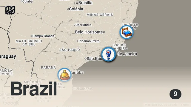 Map of TOP 10 RIO DE JANEIRO BRAZIL