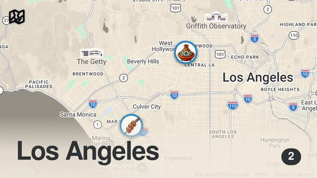 Map of Trying LA's Viral Brazilian & Moroccan Restaurants