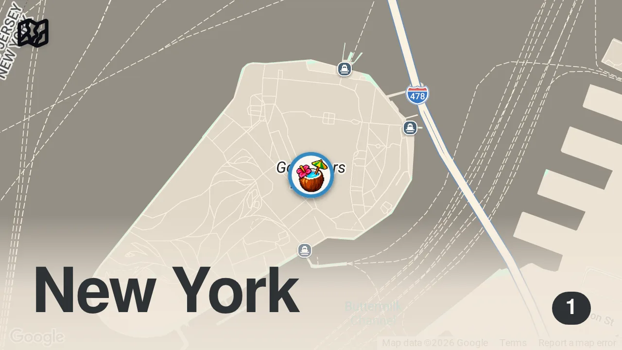 Map of 1 spot from 5 Fun & Cheap Things To Do in New York City near Governor’s Island #nyc #travel #food #NewYork