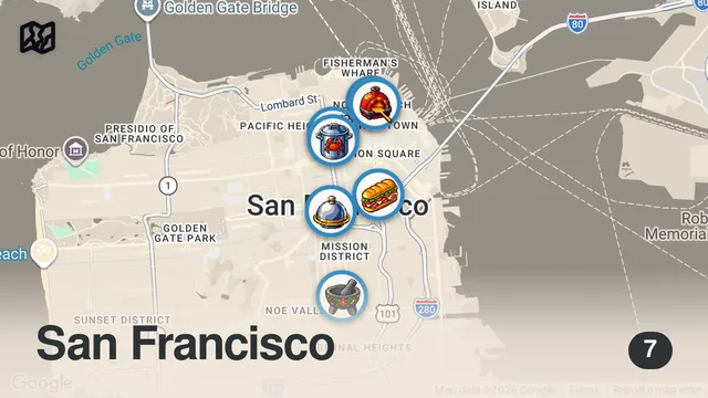 Map of 24 Hours Eating San Francisco's Most FAMOUS Food!