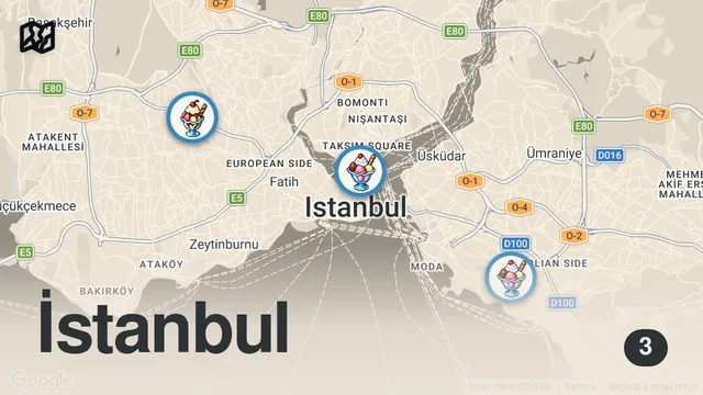 Map of 32 LİRALIK BAKLAVA VS 175 LİRALIK BAKLAVA | BAKLAVA KIYASLAMASI