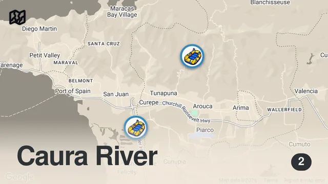 Map of King of Curry Goat & Duck!! FAVORITE FOODS in Trinidad & Tobago - Caura River Lime!!