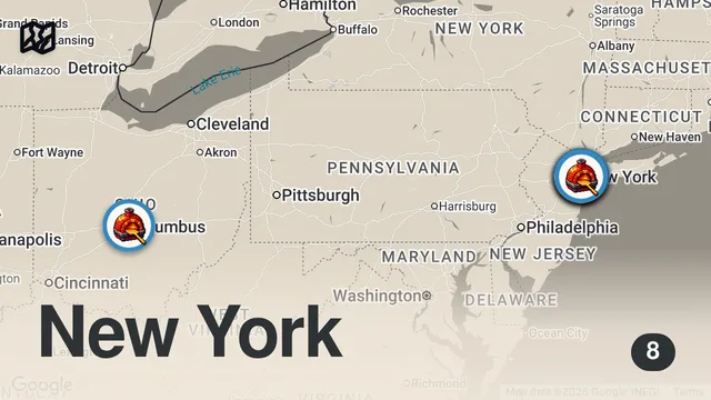Map of I Ate The BEST Pizza in NYC