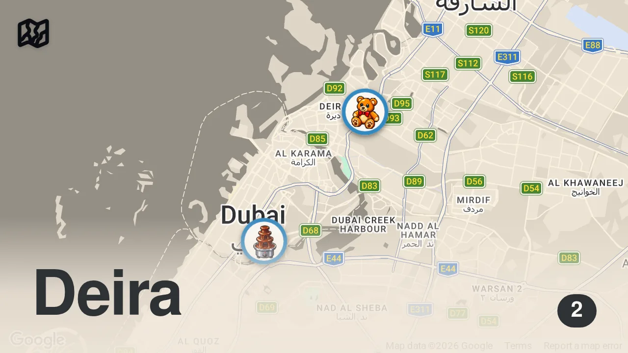 Map of 2 spots from DUBAI CHOCOLATE FAIL #shorts